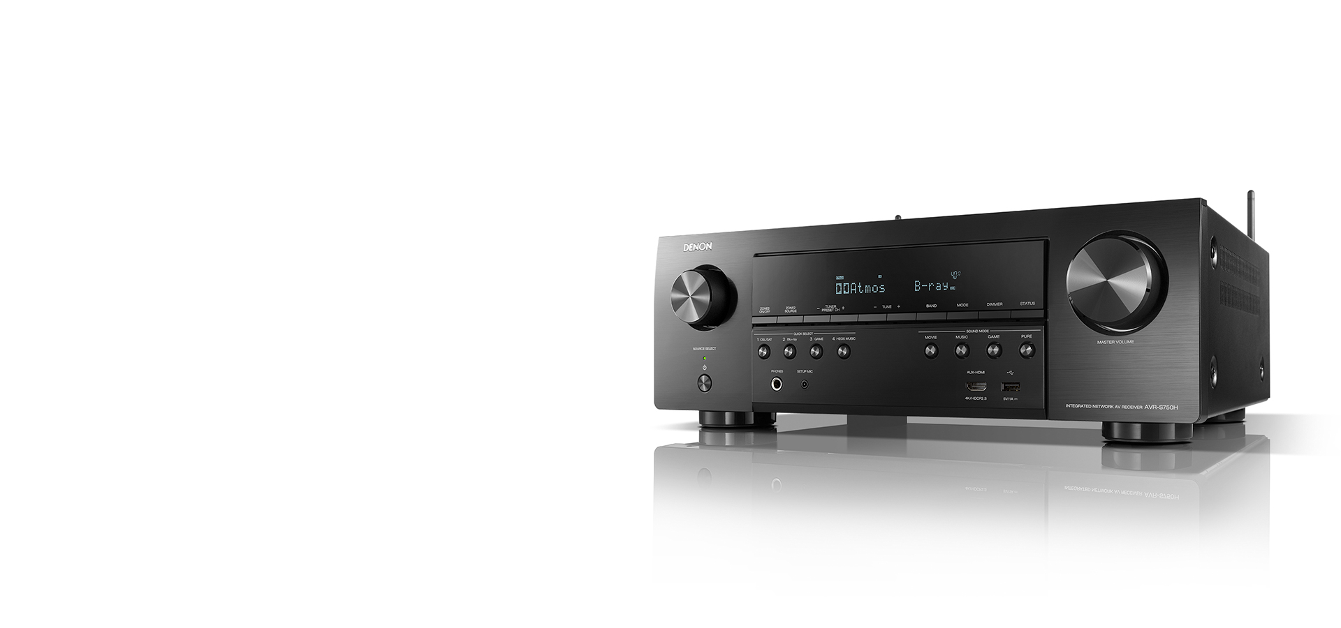 Denon AVR-S750H Receiver, 7.2 Channel (165W x 7) - 4K Ultra HD Home Theater  (2019) | Music Streaming | New - eARC, 3D Dolby Surround Sound (Atmos