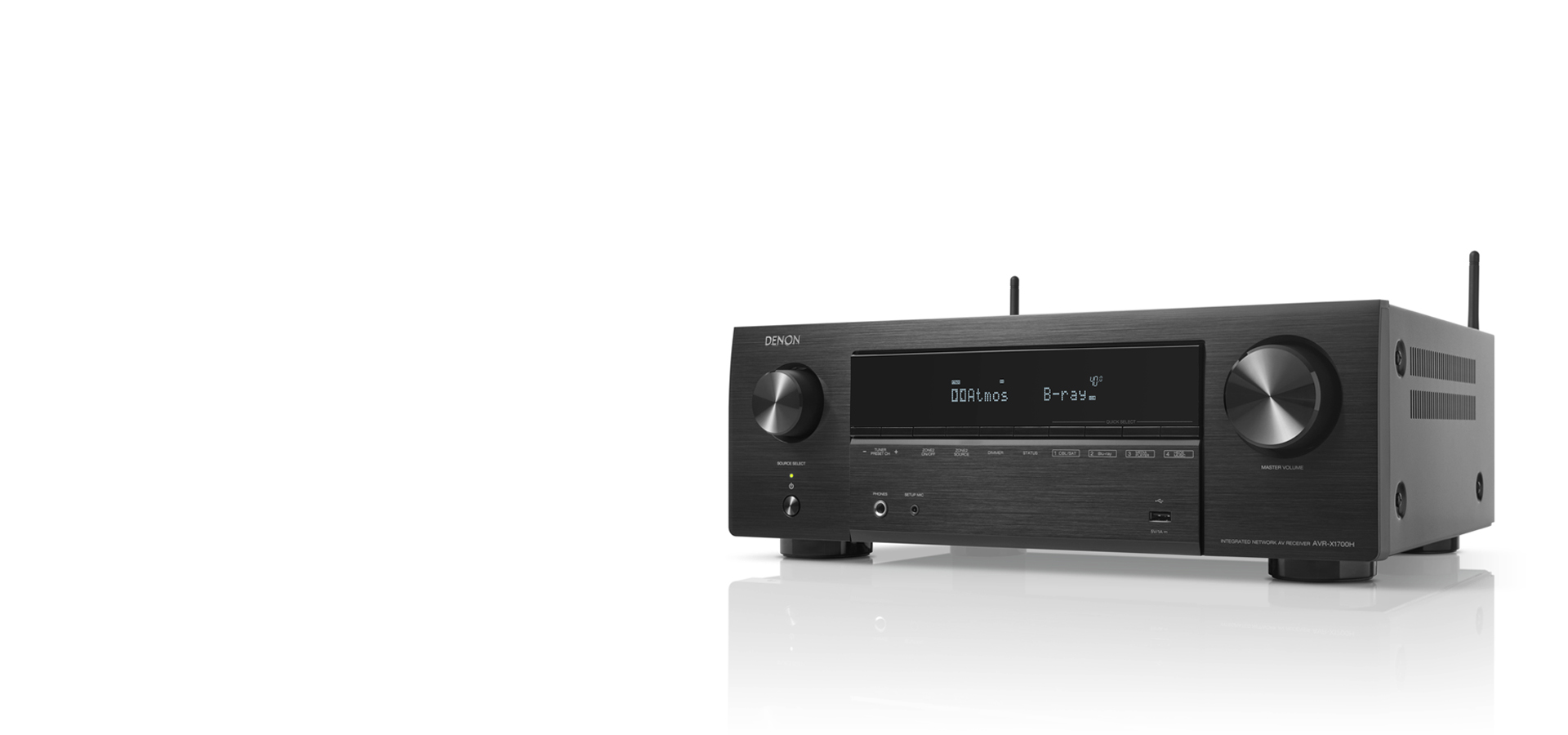 Denon AVR-X1700H Receptor AV 8K de 7.2 canales con audio 3D control por voz  y HEOS